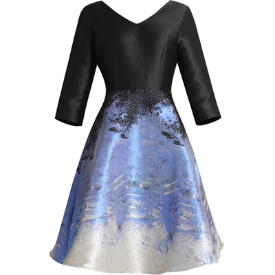 优雅明星宴会小黑裙复古连衣裙