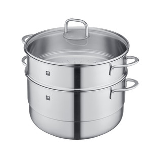德国双立人汤锅蒸笼套装大容量28cm汤锅家用炖锅不锈钢锅具蒸笼