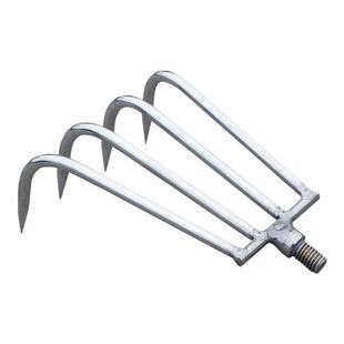 不锈钢水草镰刀钓鱼搂草耙子鱼叉头搭钩香椿钩通用8mm抄网杆配件