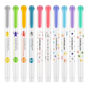 【第一卫】ZEBRA斑马牌×新世纪福音战士联名款荧光笔WKT7淡色双头荧光色EVA限定学生划重点标记笔柔光护眼色