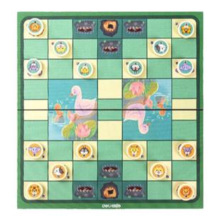 得力斗兽棋儿童小学生动物棋飞行棋可折叠五子棋子磁力高级兽斗棋