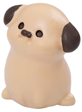 可爱胖胖哈巴狗公仔萌粒装饰摆件