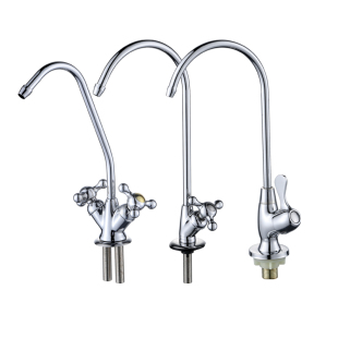 净水器水龙头家用直饮机2/二分接头奶茶店水吧台龙头可旋转单双开