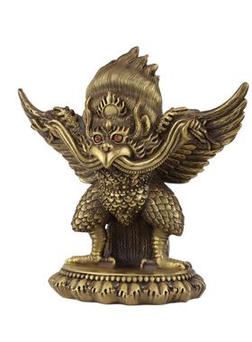 纯铜大鹏金翅鸟摆件琼鸟迦楼罗鸟