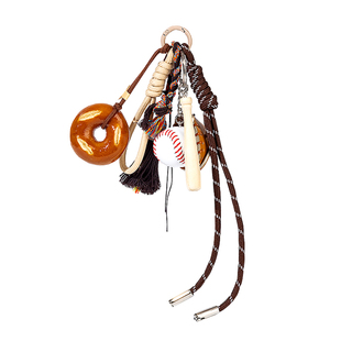 新款miu系流苏棒球碱水面包挂件ins手工diy包包挂件钥匙扣礼物女