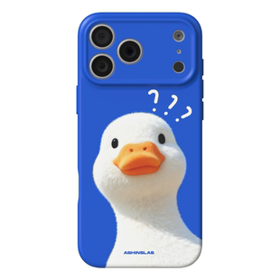 疑惑小白鸭 适用iPhone17ProMax软壳插画苹果16华为mate80p精孔磨砂小米15小众不撞壳14plus全包可爱原创P50