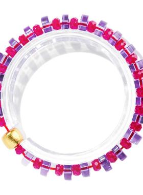 【紫气红日】 原创设计鸽血红宝石紫水晶18k金包银手串送闺蜜礼物