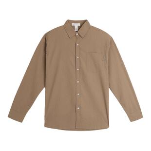 PANMAX大码潮牌男装25年秋季新款纯色简约宽松纹理感长袖衬衫上衣