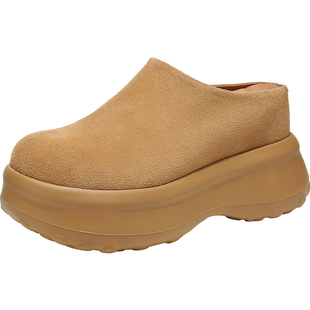 10cm厚底内增高包头博肯鞋女半拖2026新款小个子外穿软底勃肯单鞋