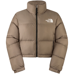 北面羽绒服女外套短款高腰鹅绒保暖防泼水TheNorthFace