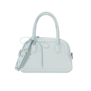 ANGELSKY斜挎包女新款秋冬保龄球包小众蝴蝶结波士顿包包粉色