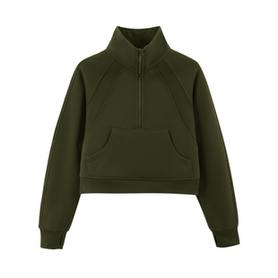 加绒瑜伽服上衣女秋冬加厚保暖户外跑步运动长袖宽松休闲健身外套