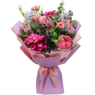 仿真花束成品大束手捧花永生颁奖舞台献花交车假花拍照教师节绢花