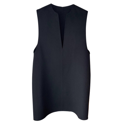 双面羊毛连衣裙女装春秋欧洲站松弛感气质极简v领无袖马甲背心裙