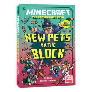 Minecraft 我的世界石剑传奇123456英文原版小说 New Pets On The Block 儿童章节桥梁书冒险游戏课外插图阅读进口书籍Mojang AB