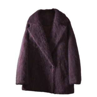 丝艺100%纯山羊绒长拉绒大衣高级感翻领“奢级皮草”外套冬新款