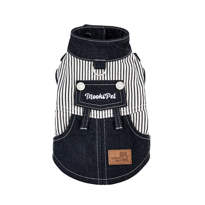 狗狗立领可牵引无袖牛仔马甲帅气