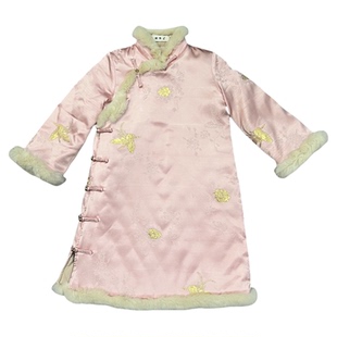 真兔毛女宝儿童旗袍秋冬季中国风女童拜年服民国风服装过年服国风