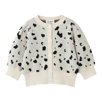 LILYBROWN豹纹提花针织短袖上衣