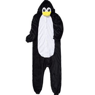 企鹅卡通动物连体睡衣女童青蛙家居服男亲子情侣演出服儿童舞台服
