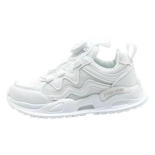 回力旋钮鞋校鞋童鞋军训男女运动轻便网面透气学生跑步鞋皮面防水