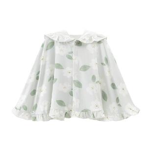 UPF100+防紫外线婴儿防晒上衣夏季薄款女宝宝竹纤维斗篷外套凉感