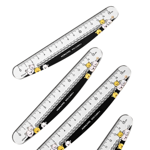 官方旗舰店日本kokuyo国誉迪士尼奇妙对对碰联名系列波浪弯弯多功能直尺15cm学生文具波浪尺子画线初中生绘画