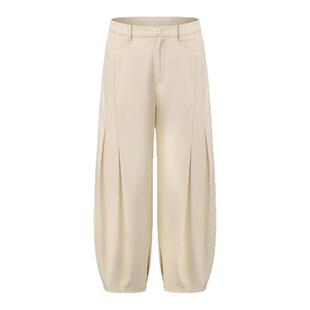 cheap art label 米白色修身直筒灯笼裤百搭休闲裤女2026春季新款