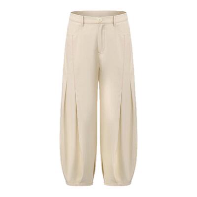 cheap art label 米白色修身直筒灯笼裤百搭休闲裤女2026春季新款