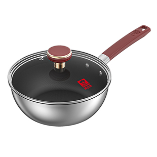 康巴赫正品无涂层不粘锅小炒锅家用有钛仿生炒菜锅电磁炉燃气通用