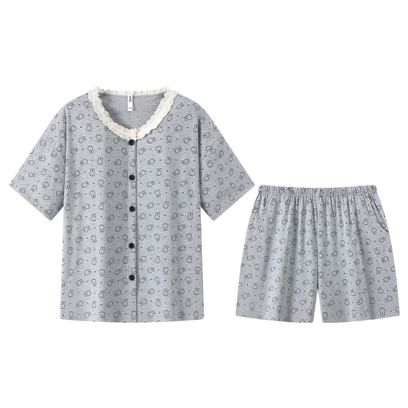 宫蝶【凉感型】米菲夏季短袖睡衣睡衣/家居服套装