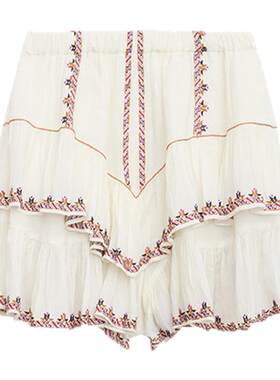 MARANT ETOILE2025 JOCADIA法式荷叶边刺绣薄纱短裤女