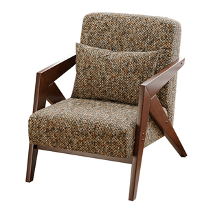 理查德单人椅客厅阳台沙发轻奢高级感卧室休闲椅咖啡店实木接待椅
