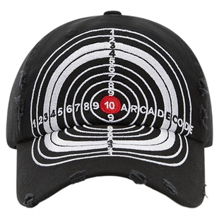 大头围破坏靶心鸭舌帽潮牌重工刺绣做旧水洗高品质深顶棒球帽帽子