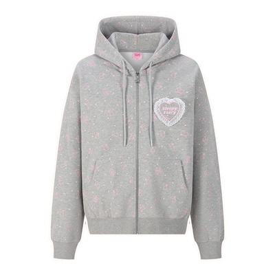 冬季加厚宽松波点蕾丝边卫衣套装