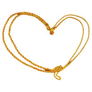 创缘镀黄金项链女细麻花锁骨链镀沙金项链粗水波纹颈链简约毛衣链