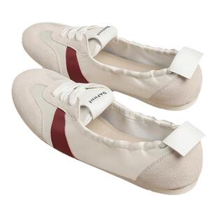 达芙妮芭蕾运动玛丽珍女鞋2026春季新款单鞋内增高德训软底帆布鞋