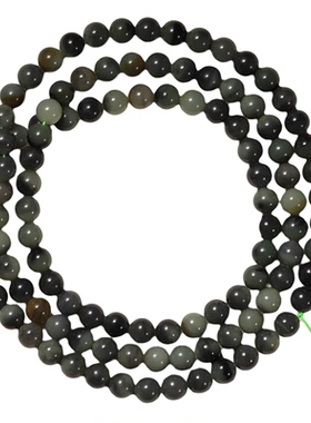 和田玉楼兰三色青花108佛珠手串