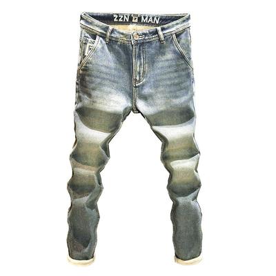 美式弹力牛仔裤男款复古时尚