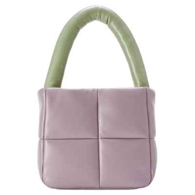 迪丽热巴同款/THE YELLOW SHOP PU皮手提四格羽绒包Bestie