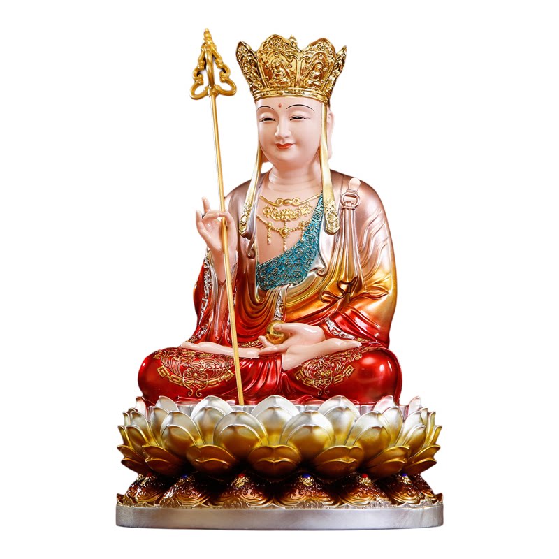 树脂彩绘地藏王菩萨佛像娑婆三圣