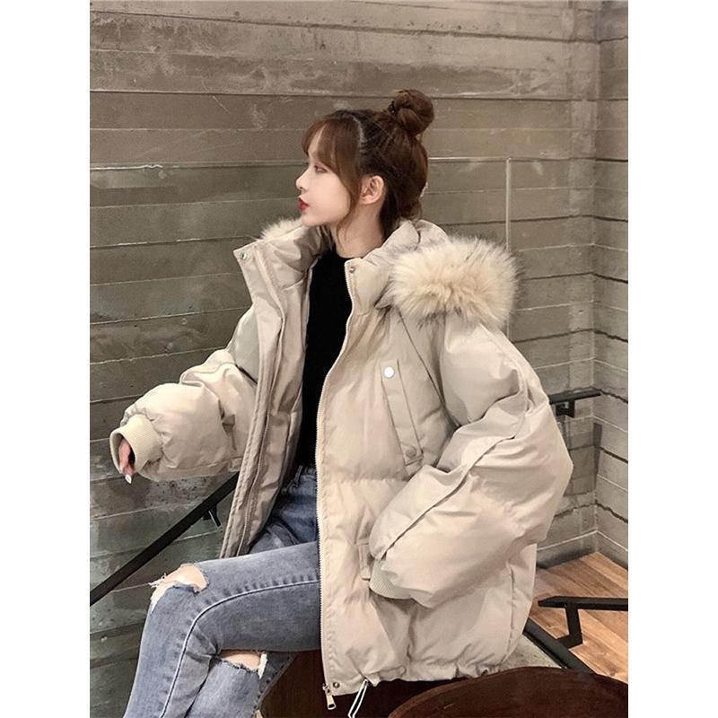 300斤大码女装棉衣棉服女胖mm学院风韩版宽松加厚保暖棉袄外套女