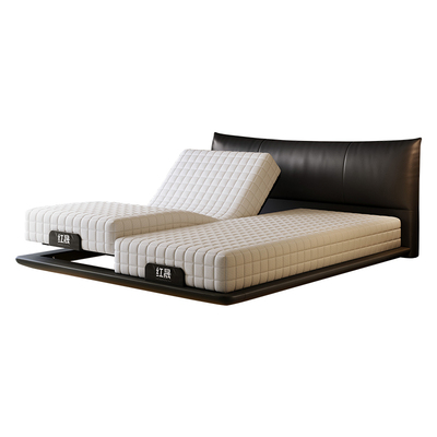 红晟全自动智能床主卧真皮悬浮电动升降床家用按摩互不打扰双人床