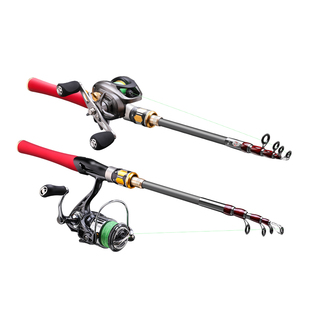 一将达瓦收缩路亚竿全套新款便携伸缩枪柄水滴轮直柄纺车轮振出式