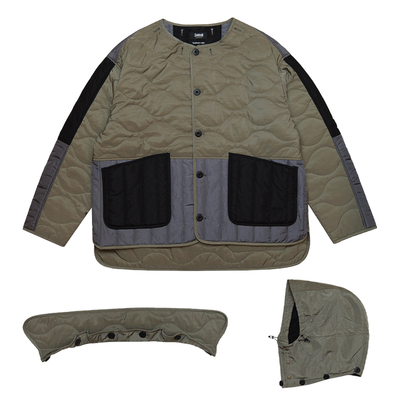 DAIKONLab.3种穿法拼接绗缝棉服