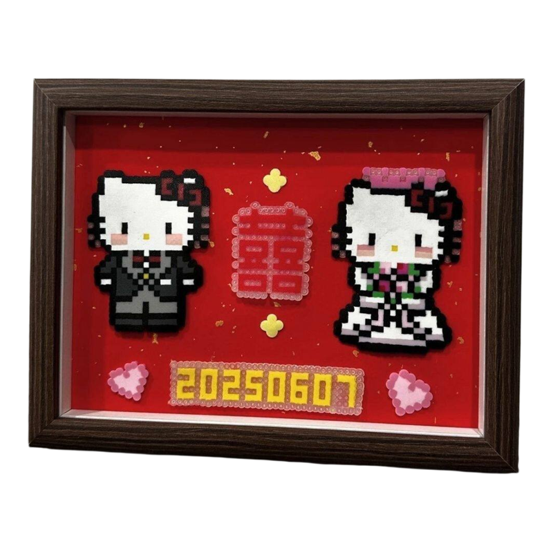 拼豆中空相框HelloKitty结婚礼物