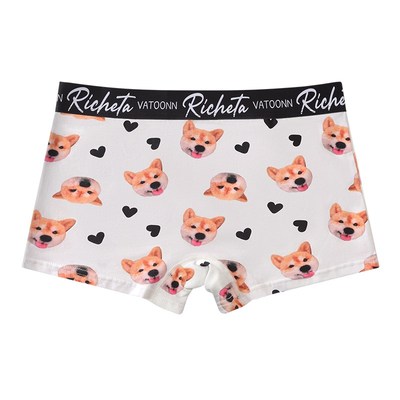 女士字母腰带内裤纯棉可爱卡通