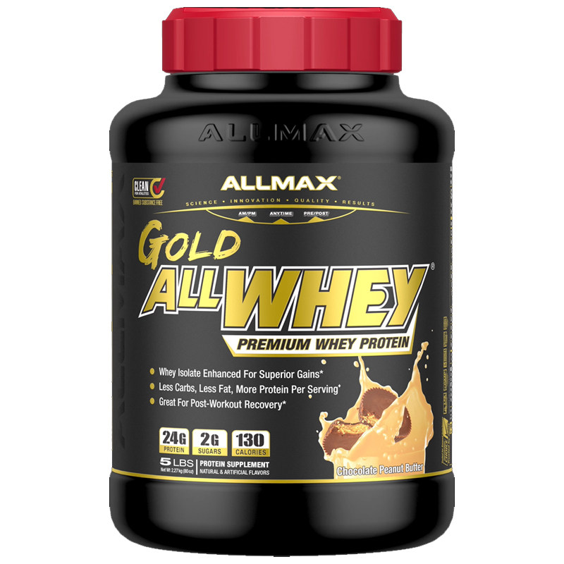 ALLMAX金标乳清蛋白粉WHEY 豹哥补剂增肌健身乳清蛋白质粉美国5磅
