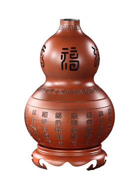德祥缘中式百福葫芦铜香炉摆件