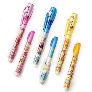 KT猫隐形荧光笔创意儿童写字笔卡通夜光笔多功能uv紫外线验钞灯笔学生魔术笔荧光标记笔无色记号魔术笔透明笔